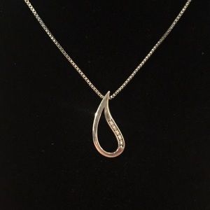 Sterling Silver & Diamond Necklace & Earring Set